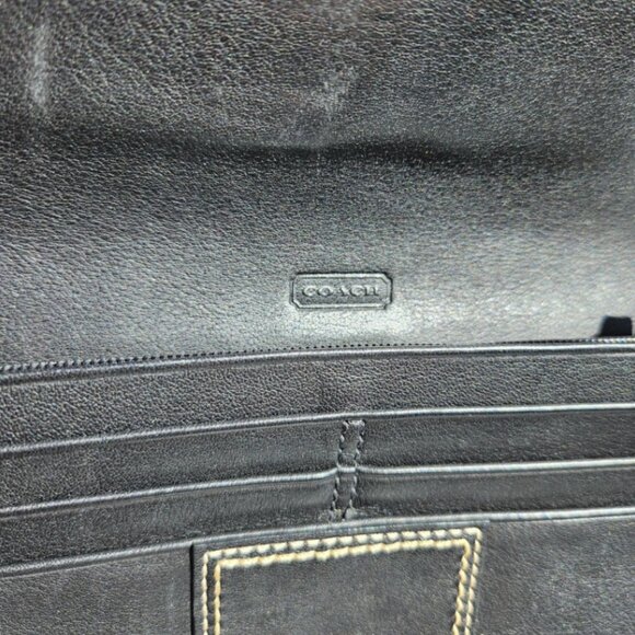Vintage Coach Soho Y2K Clutch Wallet Trifold Buckle Black GUC - Picture 7 of 12